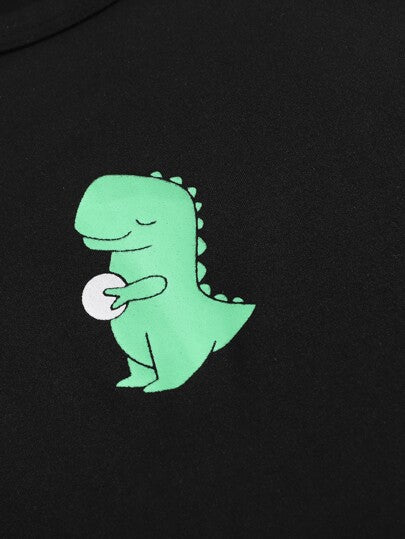 بيجاما بدلة منزلية مطبوع عليها رسوم الديناصورات للفتيات المراهقات