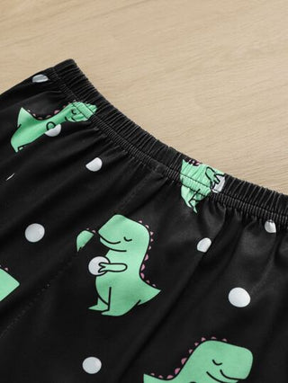 بيجاما بدلة منزلية مطبوع عليها رسوم الديناصورات للفتيات المراهقات