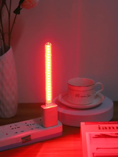 جهاز إضاءة أجواء يعمل ب- 24 ضوء أحمر بتيار USB ، بار إضاءة مباشر بدون مفتاح