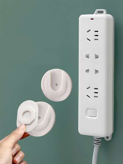 مثبت حامل شريط الطاقة ، مثبت ملصقات مقبس الحائط بدون فتحة ، حمولة 10 كجم / 22 رطل كحد أقصى ، للمكتب ، والجدار ، وراوتر WiFi ، وجهاز التحكم عن بعد ، وصندوق المناشف الورقية