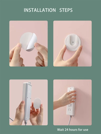 مثبت حامل شريط الطاقة ، مثبت ملصقات مقبس الحائط بدون فتحة ، حمولة 10 كجم / 22 رطل كحد أقصى ، للمكتب ، والجدار ، وراوتر WiFi ، وجهاز التحكم عن بعد ، وصندوق المناشف الورقية