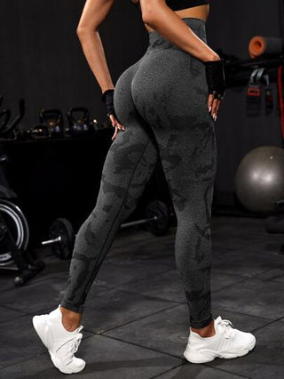 Powerista طماق يوجا بطبعة كامو سروال ضيق طفيف قابل للتمدد للتحكم في البطن