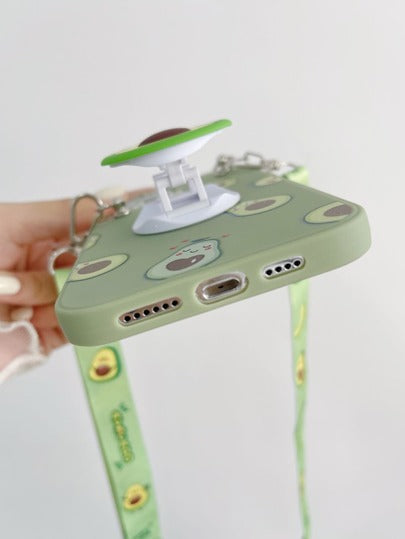 حامل هاتف بقلاده من نوع أفوكادو للصيف، متوافق مع أجهزة آبل 16/15/14/13/12/11