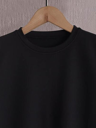SHEIN تي شيرت موحدة اللون ياقة دائرية ولد طفل