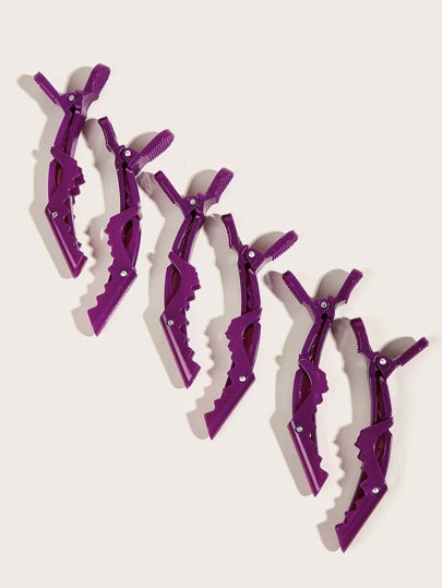 6 قطع مشبك شعر على شكل تمساح، مشابك شعر منحنية، إكسسوارات شعر للأطفال، مشابك شعر على شكل تمساح طويلة باللون الأحادي - إكسسوارات شعر أنيقة وعصرية وحلوة لارتداء المرأة يومياً، مشابك شعر لصالونات تصفيف الشعر المحترفة والمكياج وحلاقة الأسّاس