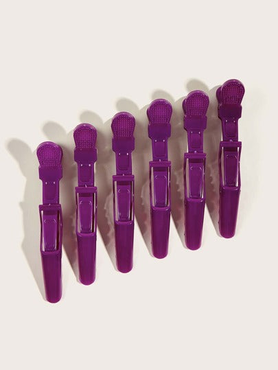 6 قطع مشبك شعر على شكل تمساح، مشابك شعر منحنية، إكسسوارات شعر للأطفال، مشابك شعر على شكل تمساح طويلة باللون الأحادي - إكسسوارات شعر أنيقة وعصرية وحلوة لارتداء المرأة يومياً، مشابك شعر لصالونات تصفيف الشعر المحترفة والمكياج وحلاقة الأسّاس