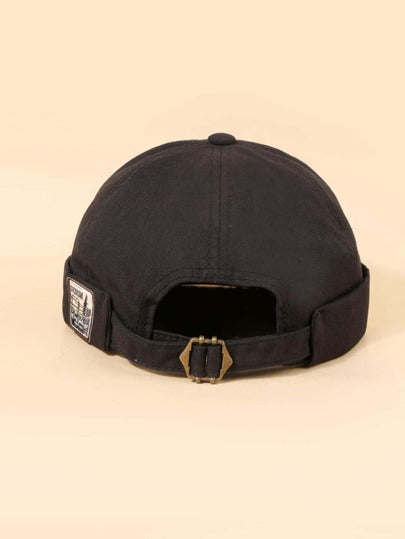 قبعة شمسية بلا جنس أسود بطباعة حروف دنيم مرقع ملون أسلوب , ممتاز الى يومية عادية ارتداء و سفر قطعة واحدة Y2K