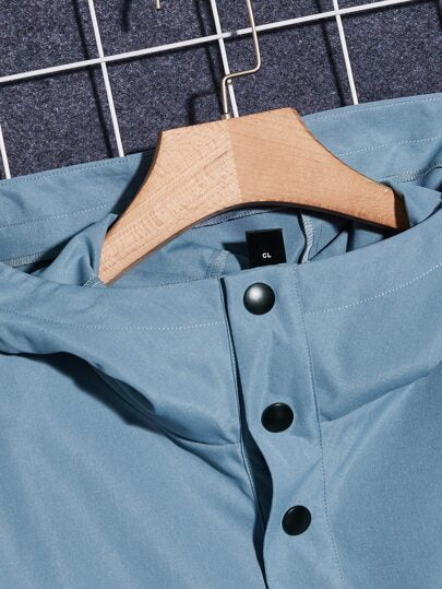 Manfinity RebelGame معطف رياضي رجالي واسع بأكمام منصفة مزينة بأزرار ورقع