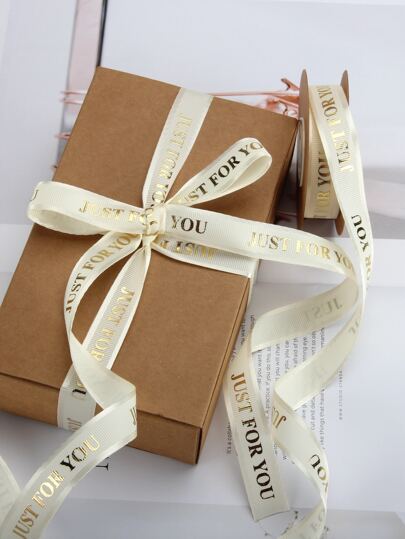 1 لفة شريط جروسجرين مطليفضي بالأحرف، مناسب لهدايا الزهور وتعبئة الكيك والأعمال اليدوية