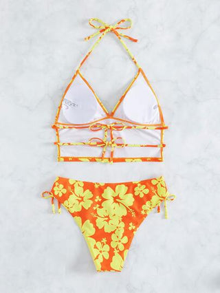 طقم تانكيني حريمي Swim Vcay طقم بيكيني حامل بطبعة زهرية شاطئية صيفية