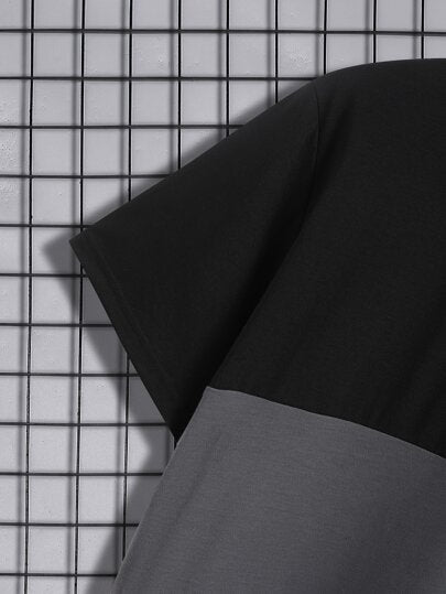 Manfinity Homme رجالي تي شيرت ملائم رقبة مستديرة كاجوال بأكمام قصيرة وطبعة نسر عليها مصنوعة من البوليستر الصيفية البسيطة