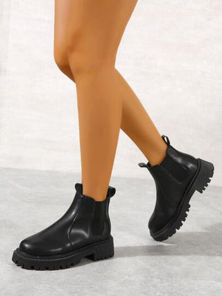 سروال ضيق موضة خريف/شتاء 2025، بوت تشيلسي سهلة الارتداء للنساء بتصميم بسيط، بوت خارجية بطراز بريبي