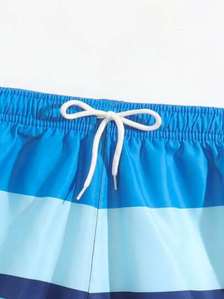 مايوه أولادي سروال السباحة بخصر مطاطي ورباط للأولاد - متعدد الألوان