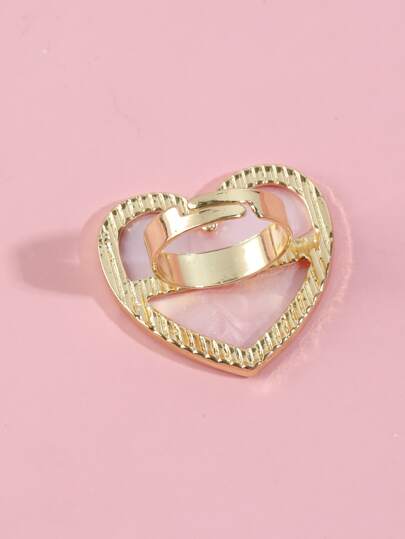 لوحة خاتم فن اظافر على شكل قلب قطعة واحدة