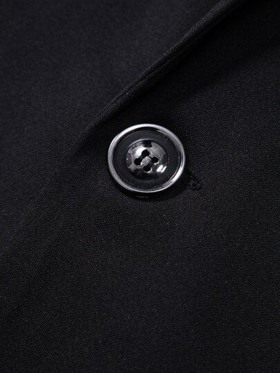 Manfinity Mode جاكيت ياقة مطوي مسنن زر احادي للرجال