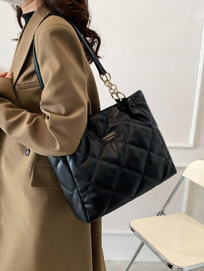 مبطن سلسلة & مزخرف برقعة عبارة حقيبة كتف الى للفتيات المراهقات نساء جامعة طالب , المبتدئين & ذوي الياقات البيضاء عامل ممتاز للمكتب , عمل , اعمال , يسافر يوميا الى العمل عمل حقيبة للنساء