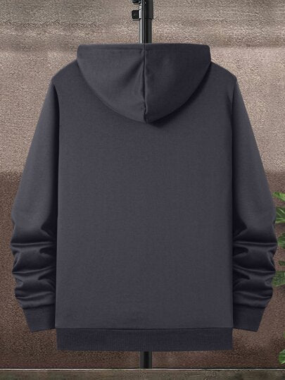 Manfinity Homme هودي غزال مطرز سحاب ربع رباط للرجال