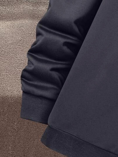 Manfinity Homme هودي غزال مطرز سحاب ربع رباط للرجال