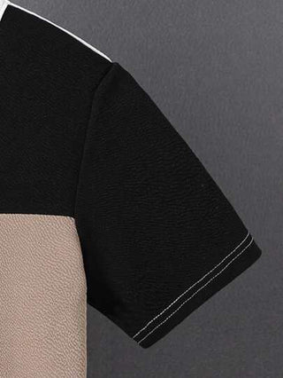 SHEIN تي شيرت تي شيرت كاجوال بأكمام قصيرة وياقة طاقم، متنوع الألوان وقطع حيوي، مريح للأطفال المراهقين