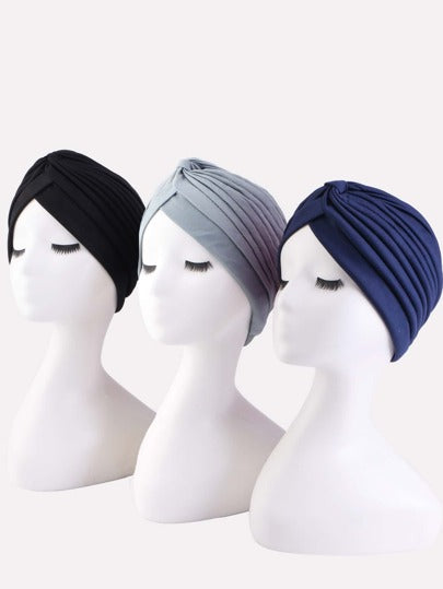 3 قطع وشاح رأس، شال رأس، مجموعة قبعة باندانا للنساء