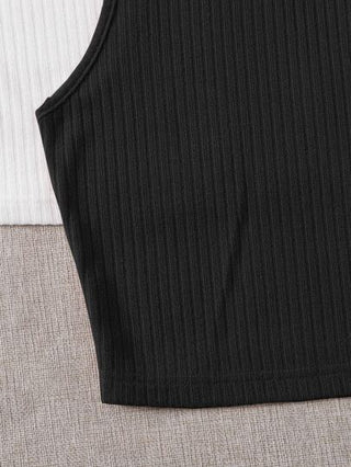 EZwear تانك توب حياكة مضلعة - 2 قطعة