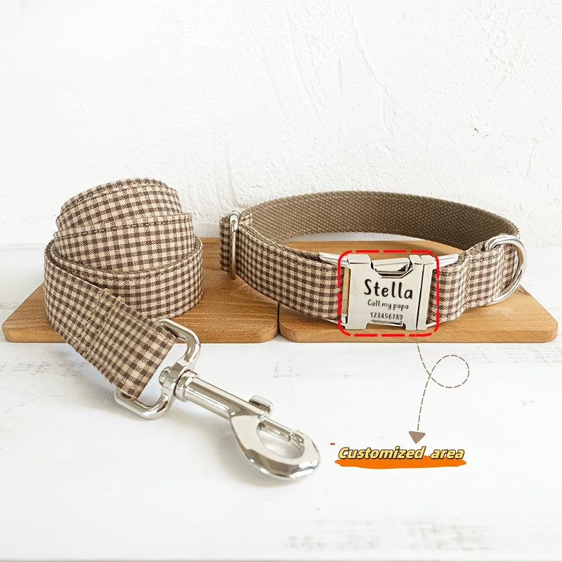 أطواق كلاب ناعمة مخصصة للحيوانات الأليفة، نقش حسب الطلب، أطواق تعريف بلون سادة شخصية مع مقاود لمنع الضياع، قابلة للتعديل للكلاب الصغيرة والمتوسطة الحجم