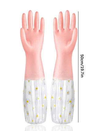 زوج من قفازات غسيل الأطباق العازلة للحرارة، سميكة، مقاومة للماء والانزلاق، وقائية، للمطبخ والحمام والمنزل وموردي المنزليات