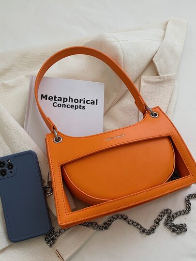 حقيبة بزنس كاجوال خفيفة مناسبة للتزيين بحرف زخرفي وسلسلة للبنات والنساء المراهقات وطالبات الجامعة والمبتدئين والعمال البيض مناسبة لمكتب والجامعة والعمل والتنقل والخروجات في الهواء الطلق والسفر والتسوق والعطل والشاطئ والمخيمات والحفلات الموسيقية بأنماط Y2K