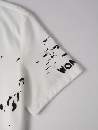 Manfinity EMRG تي شيرت حبر سبلاش و بطباعة أحرف رباط قبعة للرجال