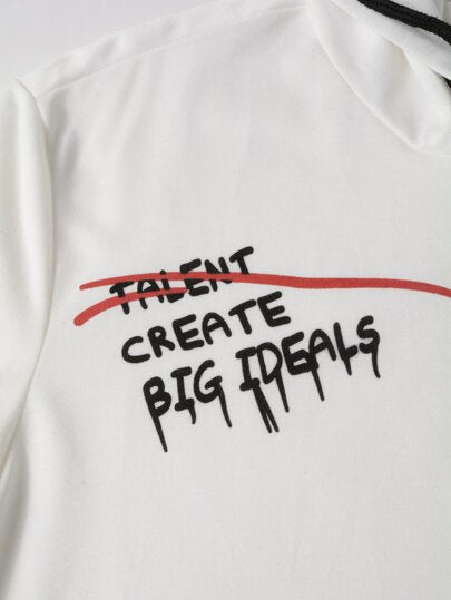 Manfinity EMRG تي شيرت حبر سبلاش و بطباعة أحرف رباط قبعة للرجال