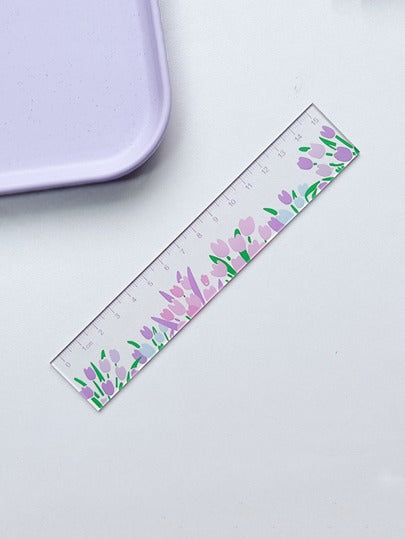 أدوات مكتبية ومدرسية مسطرة نمط زهري قطعة واحدة