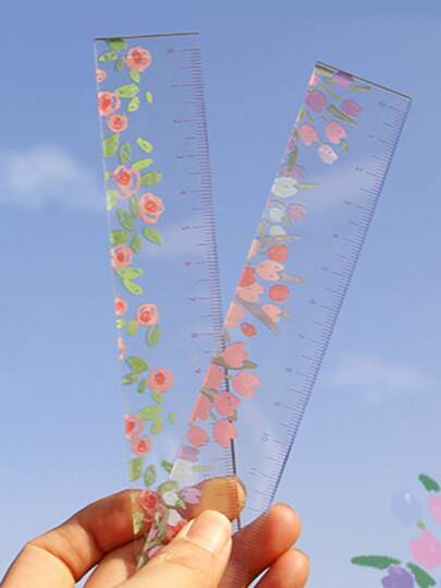 أدوات مكتبية ومدرسية مسطرة نمط زهري قطعة واحدة