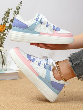 أحذية سكيت ألوان متباينة رباط امامي