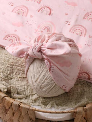 بطانية طباعة تصوير حديثي الولادة لطفلة مع قبعة اكسسوارات