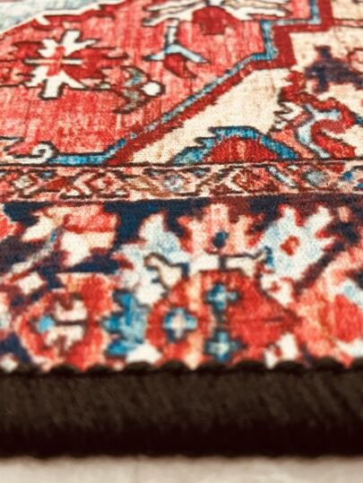 سجادة بنمط هندسي قطعة واحدة، حصيرة أرضية عتيقة لغرفة الطعام والمطبخ، سجاد داخلي، ديكور المنزل، ديكور الغرفة