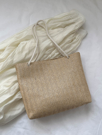 حقيبة كتف محبوكة كبيرة السعة للنساء، حقيبة يد رائجة بأسلوب عصري لعام 2024، حقيبة مريحة وعصرية للحمل