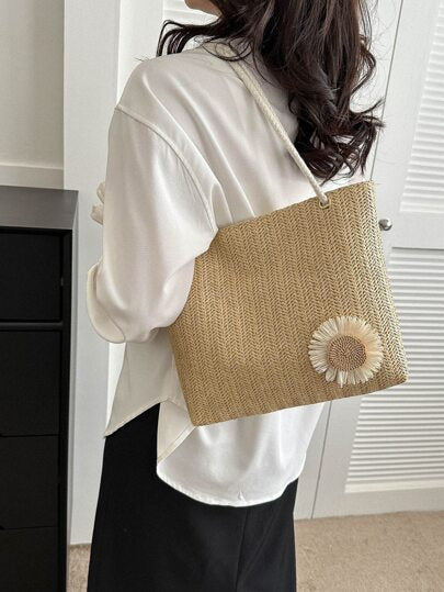 حقيبة كتف محبوكة كبيرة السعة للنساء، حقيبة يد رائجة بأسلوب عصري لعام 2024، حقيبة مريحة وعصرية للحمل