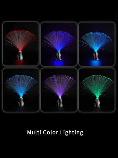 مصباح زهر الألياف الضوئية المزين بنجمة واحدة على شكل زهرة ،أضواء متغيرة ملونة لخلق الجو الأحتفالي لديكور المنزل الداخلي