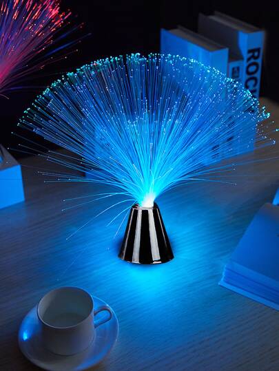 مصباح زهر الألياف الضوئية المزين بنجمة واحدة على شكل زهرة ،أضواء متغيرة ملونة لخلق الجو الأحتفالي لديكور المنزل الداخلي