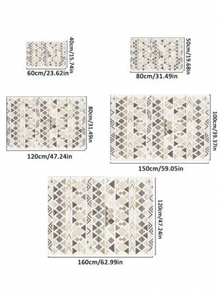سجادة بنمط هندسي قطعة واحدة، حصيرة طابق بوليستر حديثة للمنزل لكل المواسم، ديكور الغرفة