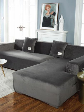 1 قطعة من غطاء الأريكة المطاطي المضاد للانزلاق الفضفاض اللون بثلاثين الثعلب الفضي الدافئ في الشتاء المناسب لجميع فصول السنة، غطاء أريكة عصري شامل، مناسب لأريكة على شكل "L" وأريكة 1/2/3/4 مقاعد (مع غطاء وسادة)