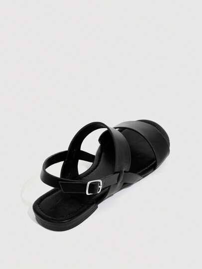 CUCCOO BIZCHIC صندل أسود ذو حزامين لطيف مريح للنساء للاستخدام الصيفي على الشاطئ، تخفيضات صيفية، أساسيات أنيقة، كاجوال عمل، أنيقة في عيد الميلاد وأعياد السنة الجديدة