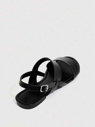 CUCCOO BIZCHIC صندل أسود ذو حزامين لطيف مريح للنساء للاستخدام الصيفي على الشاطئ، تخفيضات صيفية، أساسيات أنيقة، كاجوال عمل، أنيقة في عيد الميلاد وأعياد السنة الجديدة