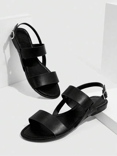 CUCCOO BIZCHIC صندل أسود ذو حزامين لطيف مريح للنساء للاستخدام الصيفي على الشاطئ، تخفيضات صيفية، أساسيات أنيقة، كاجوال عمل، أنيقة في عيد الميلاد وأعياد السنة الجديدة