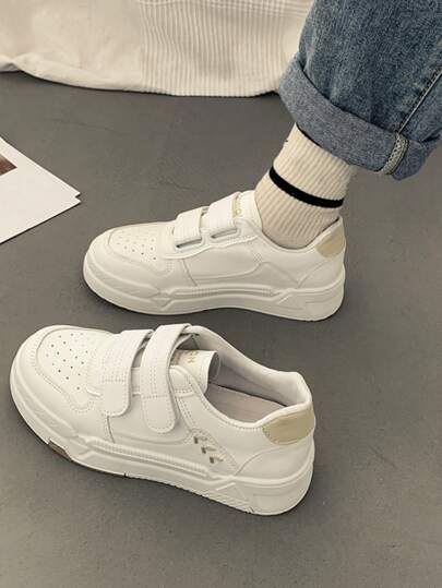 رياضي أحذية سكيت للنساء , تفاصيل الغرزة لاصق سحري حذاء رياضي