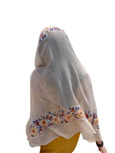 1 قطعة تغليف الرأس المقاوم للشمس والرياح في الصحراء: وشاح التطريز بالزهور الأنيق، شال بلون صلب كلاسيكي ومريح، شال الصيف للجولات في الصحراء، وشاح الشيفون الشاطئي، وشال خفيف للعطلات للنساء، باندانا Boho،حزام الشعر، حزام الرأس مثالي لتزيين مظهرك