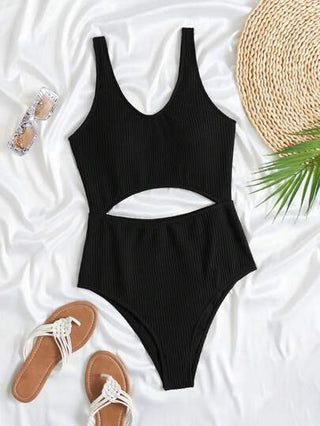 مايوه حريمي قطعة واحدة Swim Basics ملابس سباحة قطعة واحدة قص مجوف