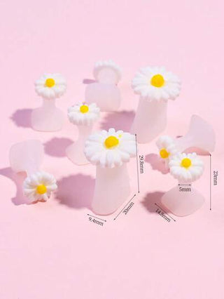 فاصل اصبع القدم بتصميم زهرة سيليكون للنساء و 8 قطع بنات