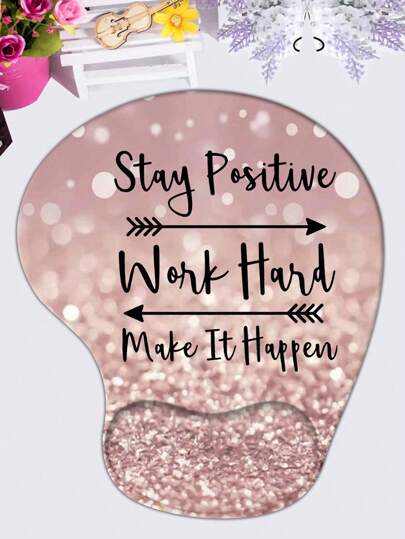 لوحة ماوس من السيليكون برسومات الحروف مع مسند للمعصم ، وسادة ماوس مكتبية