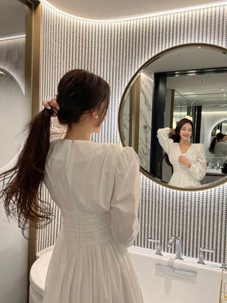 فساتين حريمي DAZY فستان صلب بأزرار أمامية وخصر منجمد